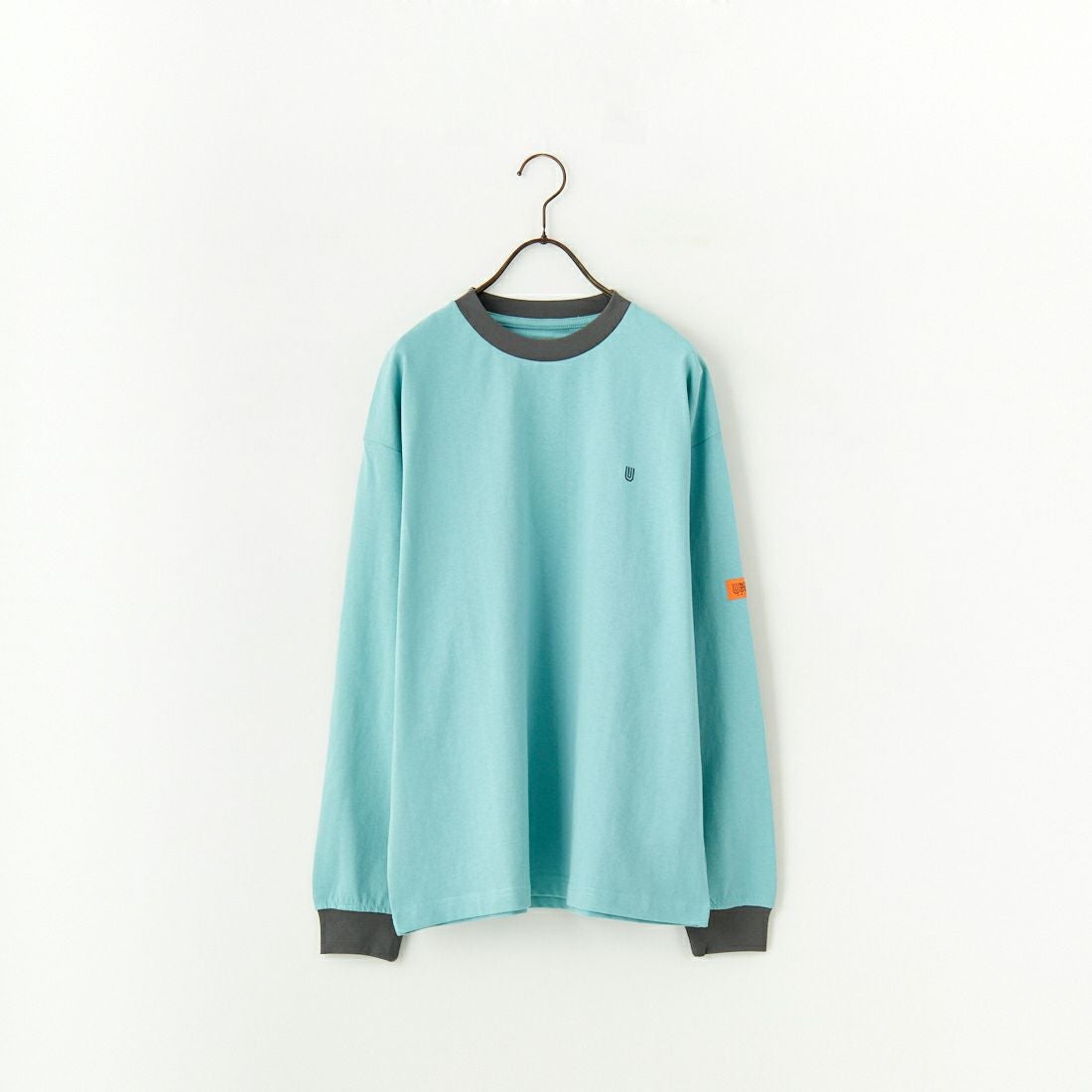 UNIVERSAL OVERALL [ユニバーサルオーバーオール] 別注 ワンポイントロゴ刺繍 ロングスリーブTシャツ [U2513215IN-JF] SAX/CHR