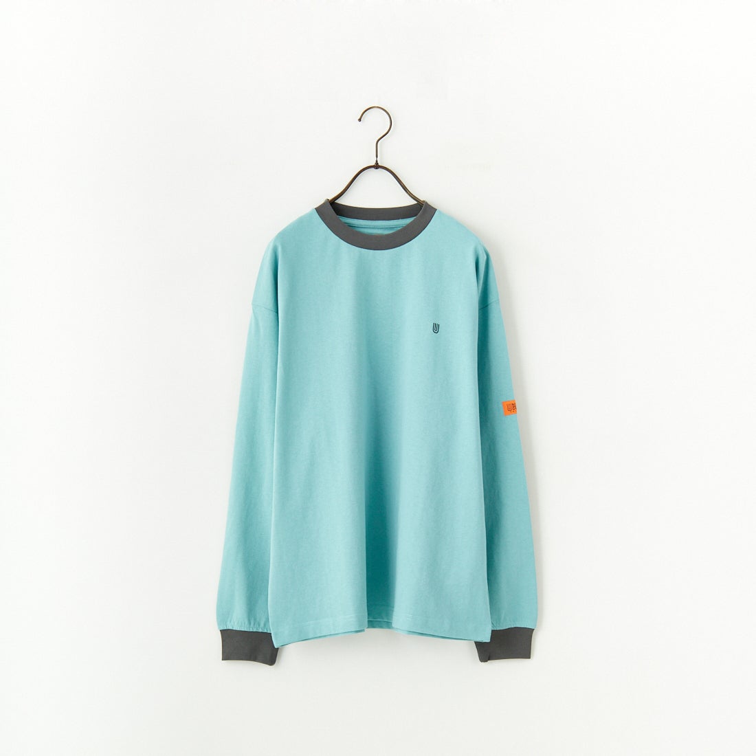 UNIVERSAL OVERALL [ユニバーサルオーバーオール] 別注 ワンポイントロゴ刺繍 ロングスリーブTシャツ [U2513215IN-JF] SAX/CHR