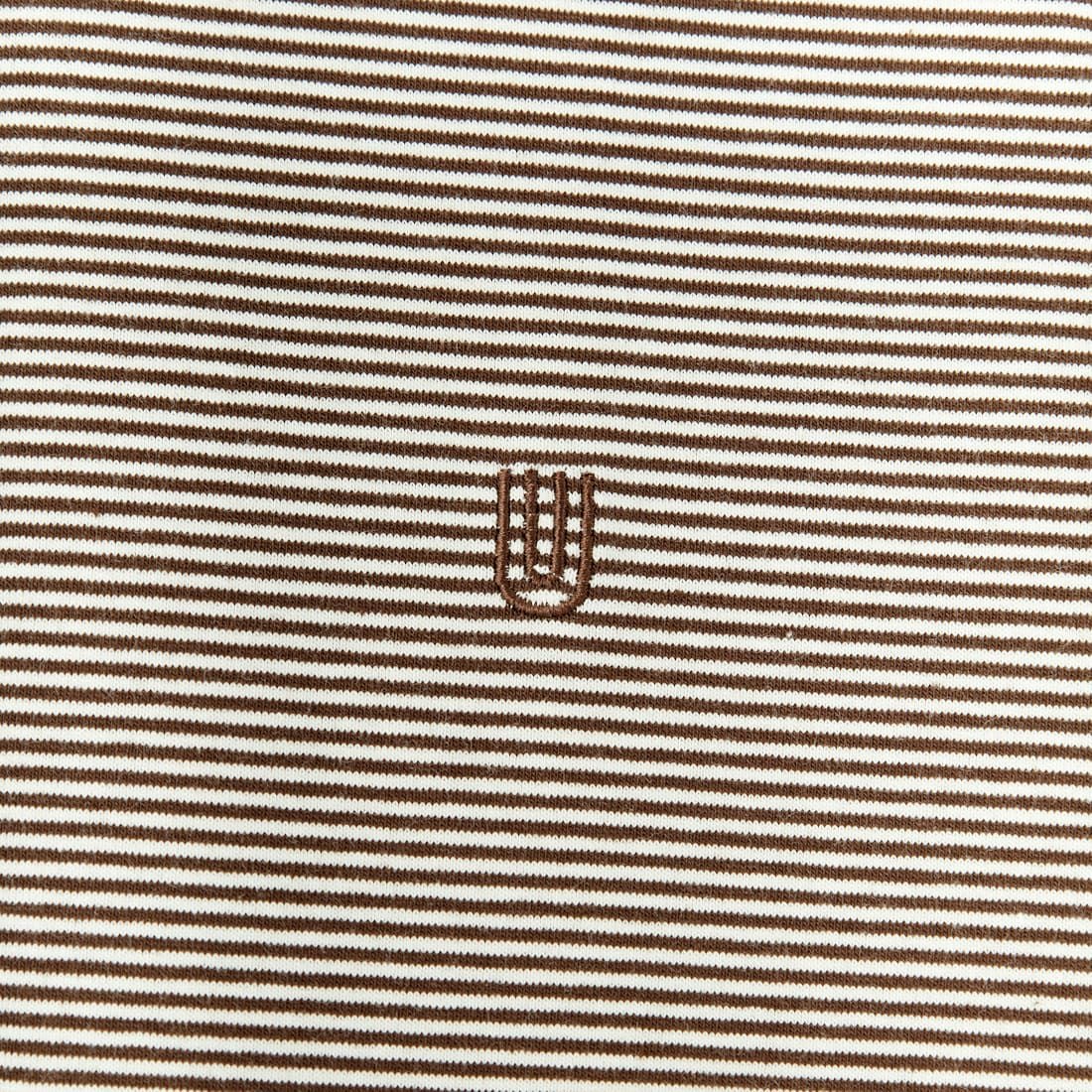 UNIVERSAL OVERALL [ユニバーサルオーバーオール] 別注 ワンポイントロゴ刺繍 ロングスリーブTシャツ [U2513215IN-JF] BROWN BDR
