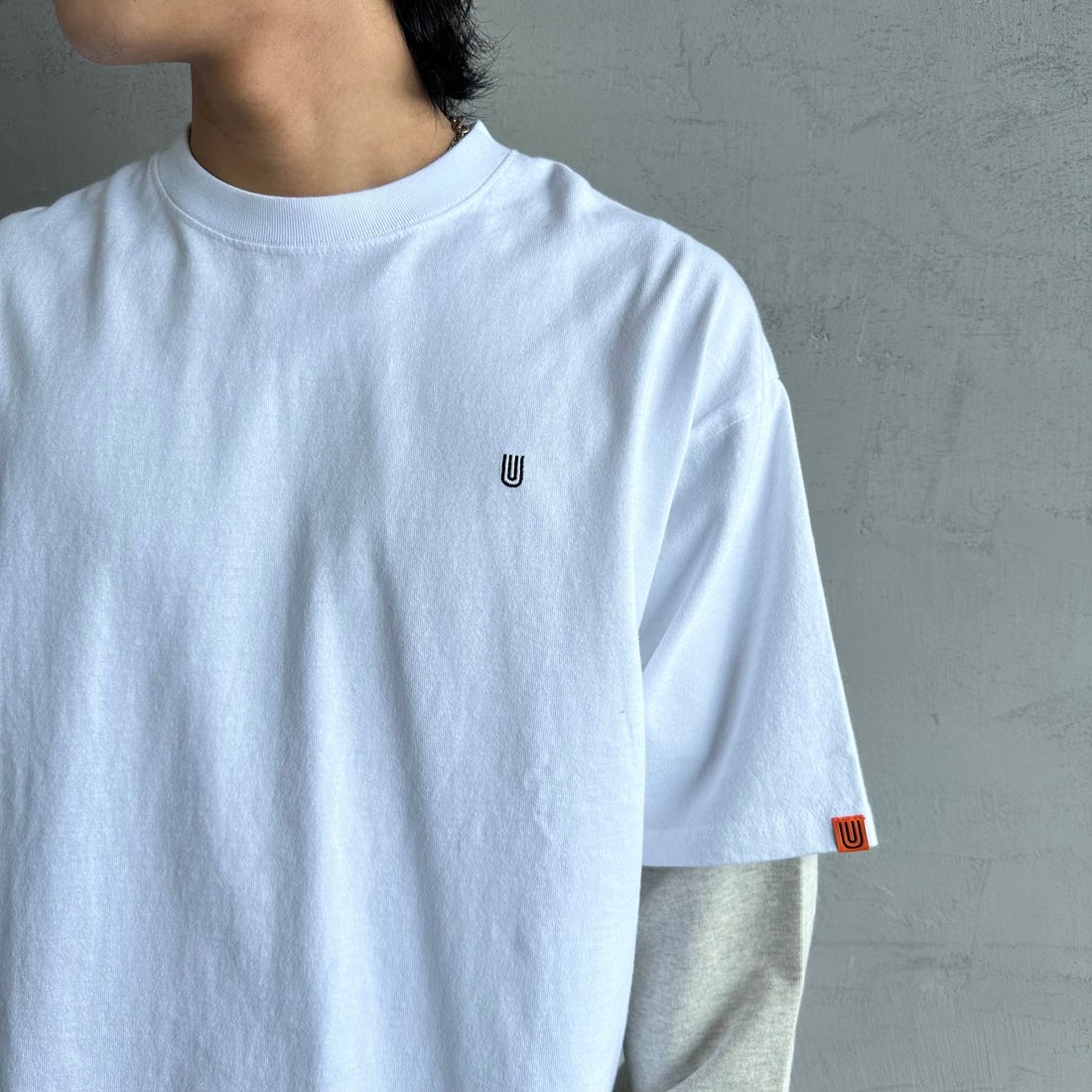 UNIVERSAL OVERALL [ユニバーサルオーバーオール] 別注 フェイクレイヤードカットソー [U2513220IN-JF] WHITE/OAT