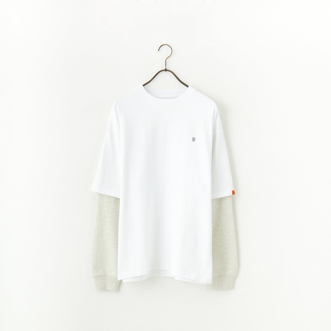 UNIVERSAL OVERALL [ユニバーサルオーバーオール] 別注 フェイクレイヤードカットソー [U2513220IN-JF] WHITE/OAT