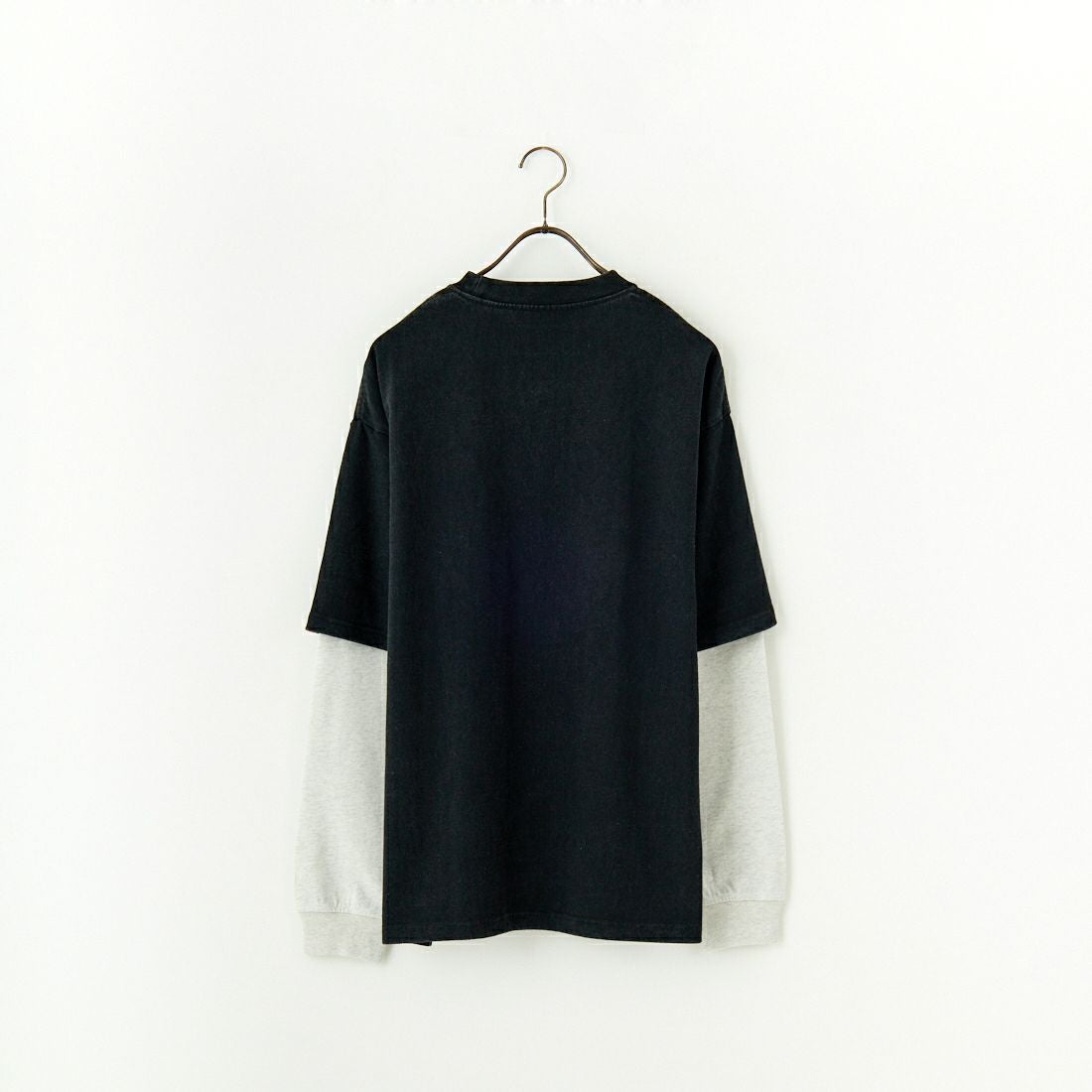 UNIVERSAL OVERALL [ユニバーサルオーバーオール] 別注 フェイクレイヤードカットソー [U2513220IN-JF] BLACK/OAT