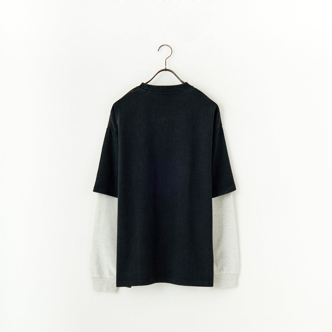 UNIVERSAL OVERALL [ユニバーサルオーバーオール] 別注 フェイクレイヤードカットソー [U2513220IN-JF] BLACK/OAT