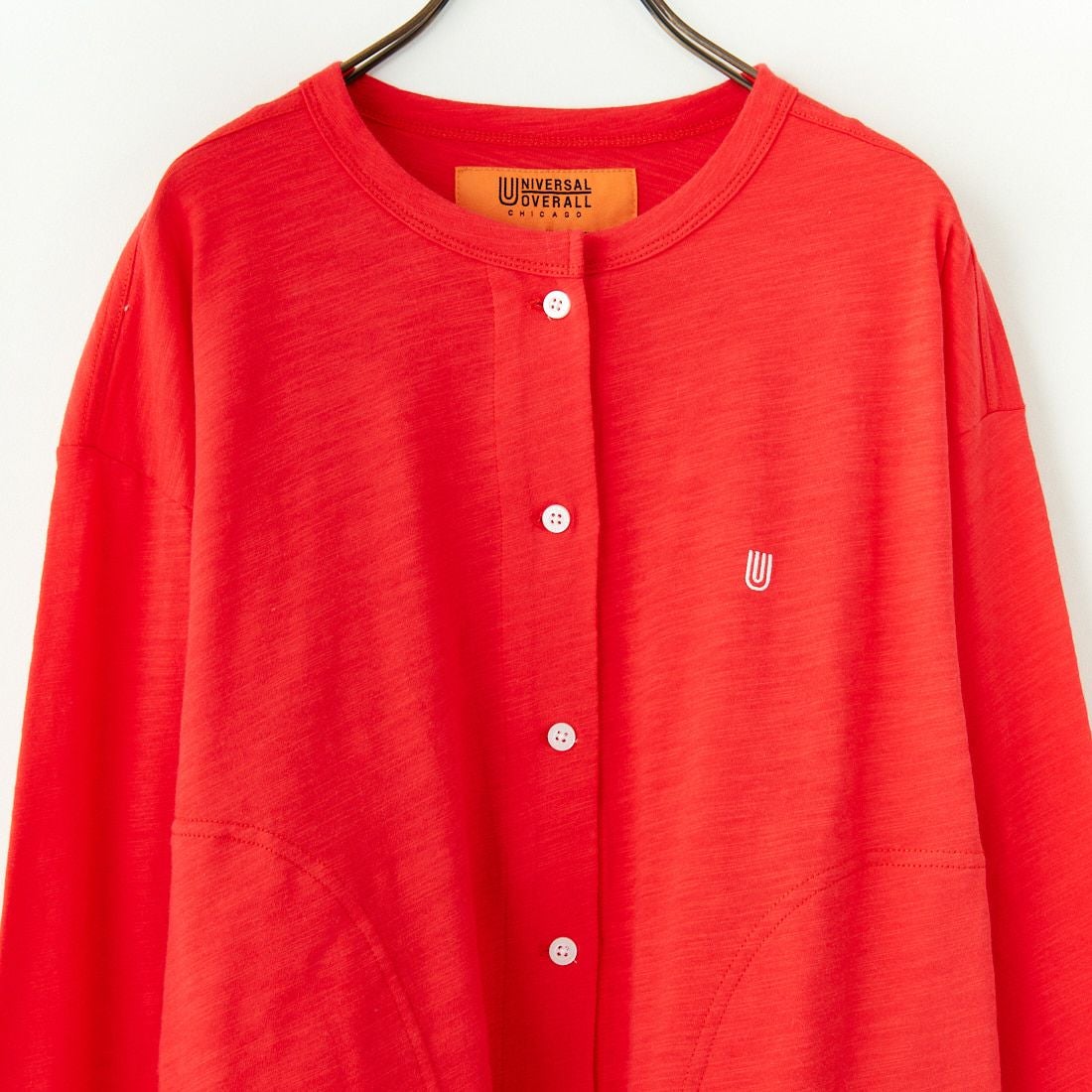 UNIVERSAL OVERALL [ユニバーサルオーバーオール] 別注 スラブカットカーディガン [U2512251IN-JF] RED