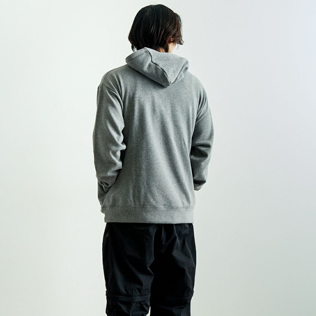 SLICK [スリック] ムートンジャージハイネックパーカー [5155930] 801 H.GRAY &&モデル身長：179cm 着用サイズ：2&&