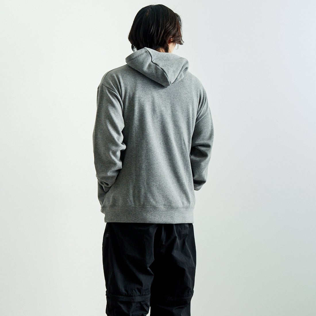 SLICK [スリック] ムートンジャージハイネックパーカー [5155930] 801 H.GRAY &&モデル身長：179cm 着用サイズ：2&&
