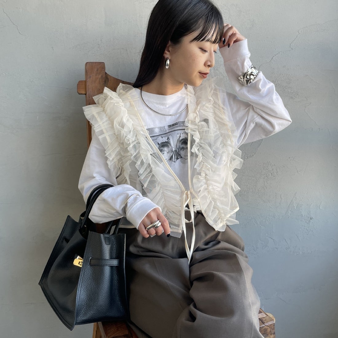 21 IVORY&&モデル身長：150cm 着用サイズ：F&&