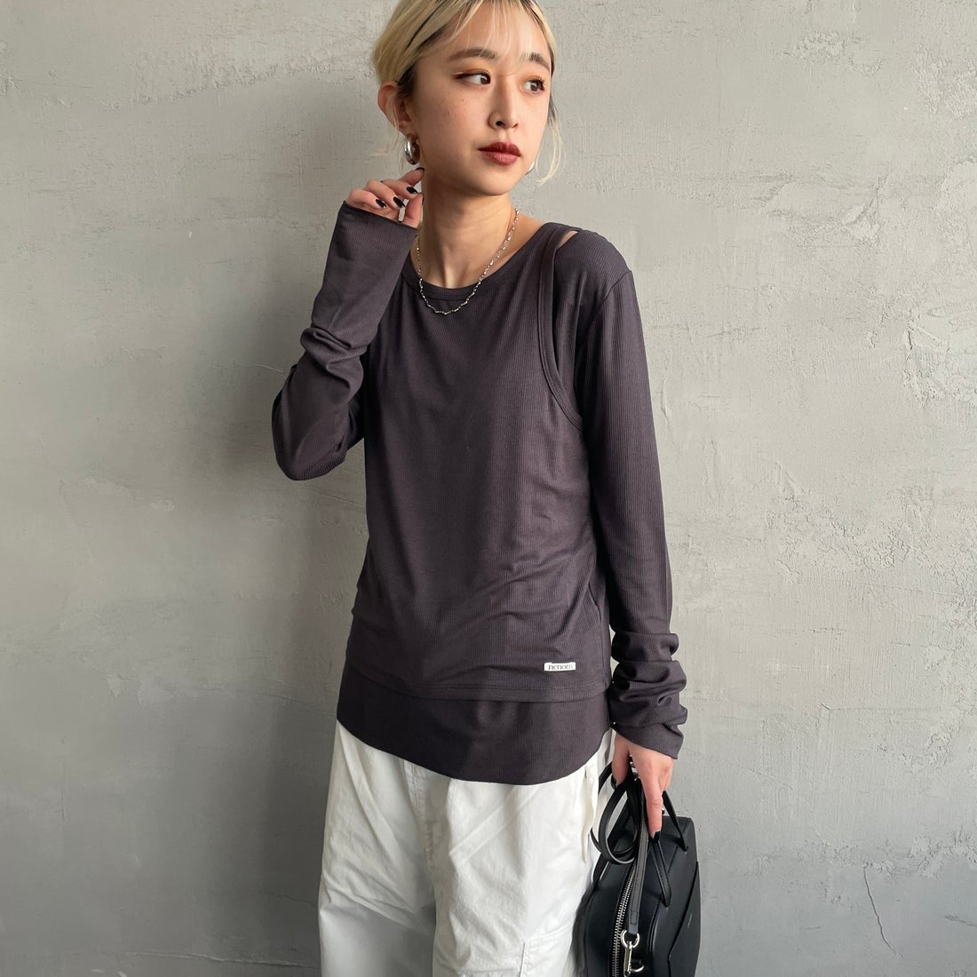 08 CHARCOA&&モデル身長：150cm 着用サイズ：F&&