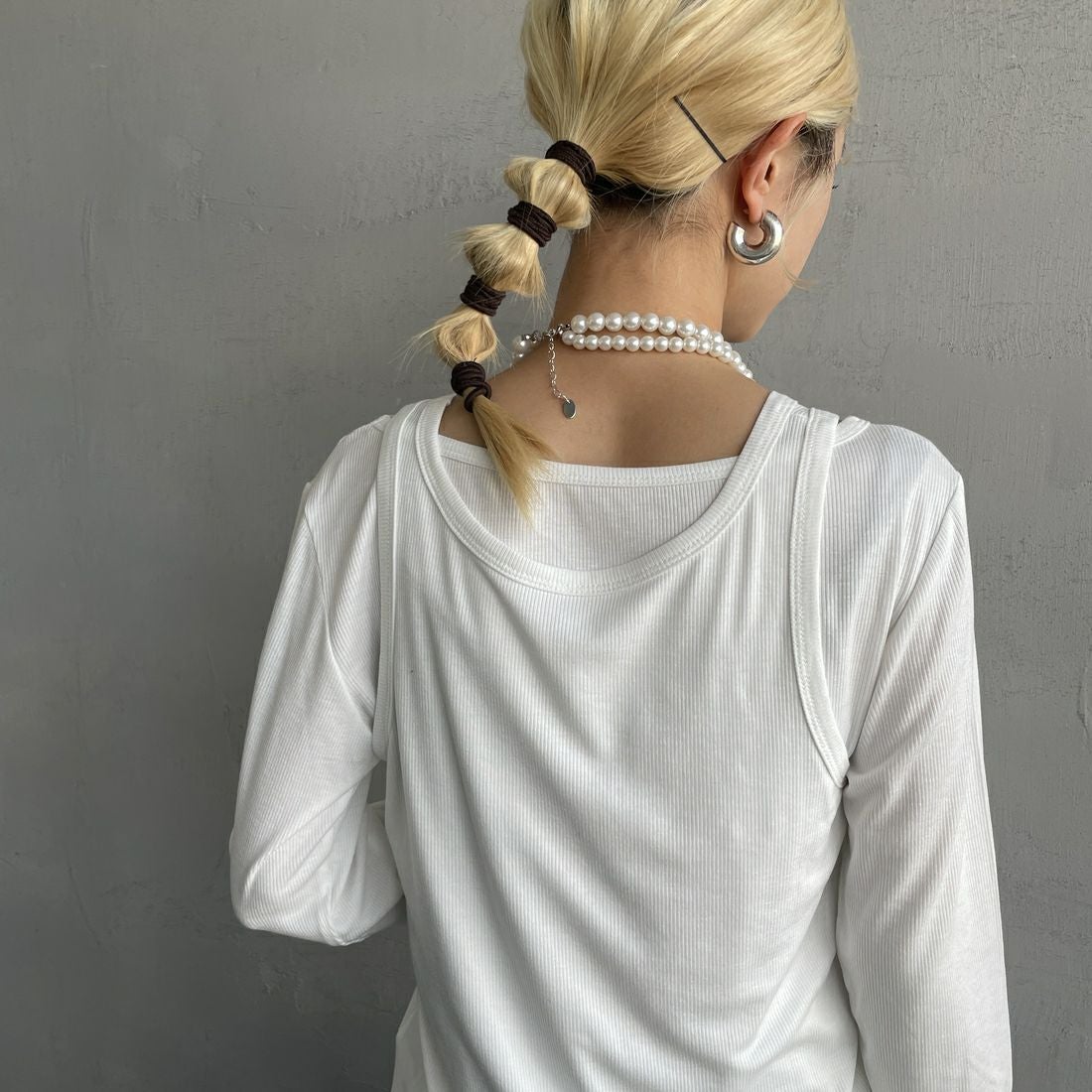 nenom [ネノム] 2ピース アメスリレイヤードシアーカットソー [NE25112004] 02 OFF &&モデル身長：150cm 着用サイズ：F&&