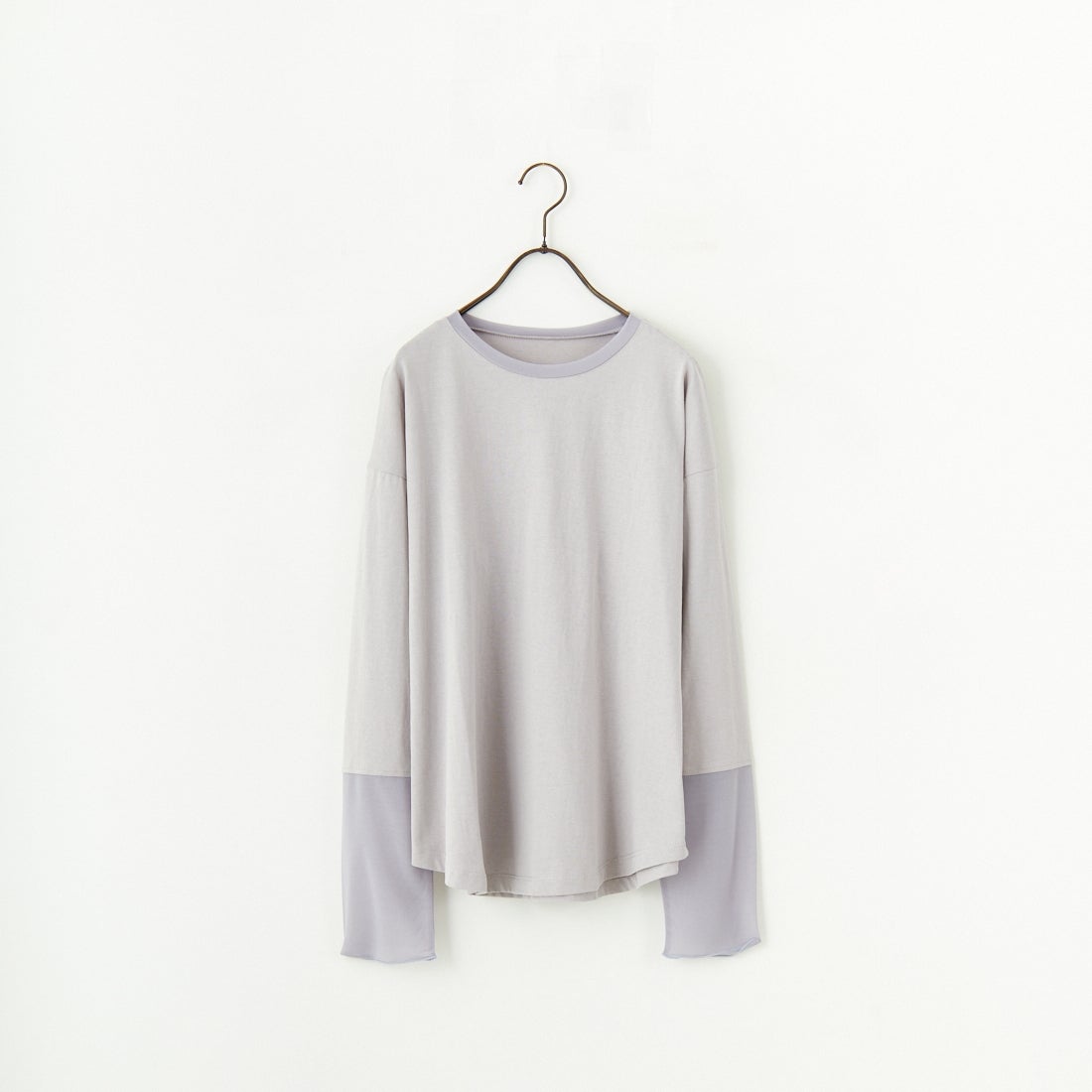 nenom [ネノム] 袖シアー切り替え ロングスリーブカットソー [NE23142058] 05 L.GRAY