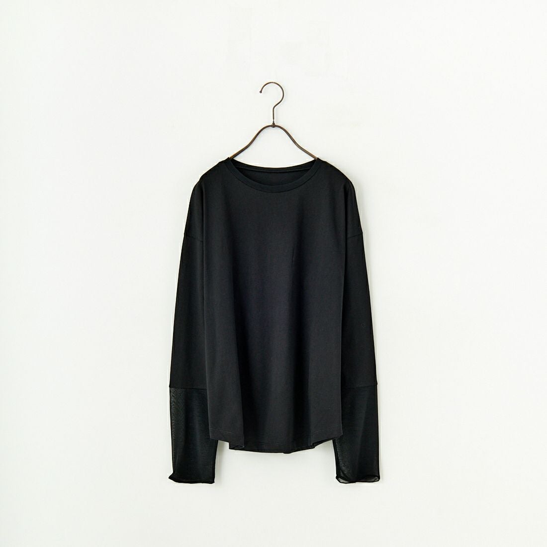 nenom [ネノム] 袖シアー切り替え ロングスリーブカットソー [NE23142058] 09 BLACK