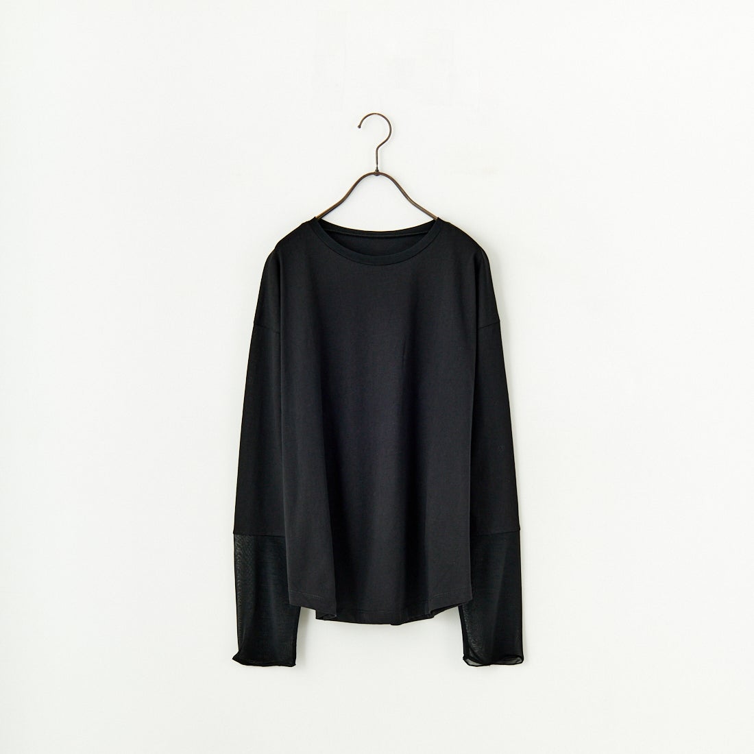 nenom [ネノム] 袖シアー切り替え ロングスリーブカットソー [NE23142058] 09 BLACK