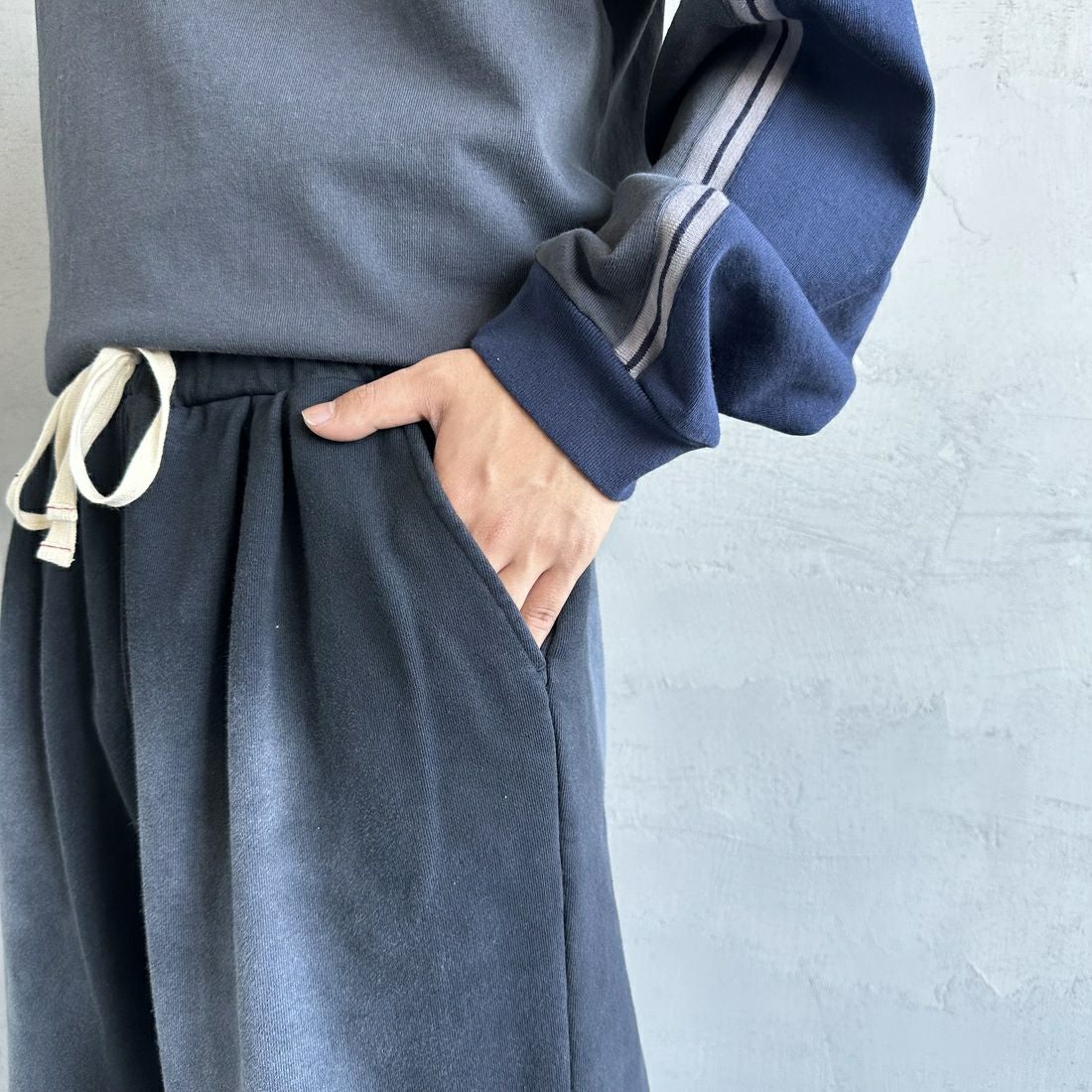 Jeans Factory Clothes [ジーンズファクトリークローズ] ピグメント加工 バレルワイドスウェットパンツ [2521-410IN] BLACK