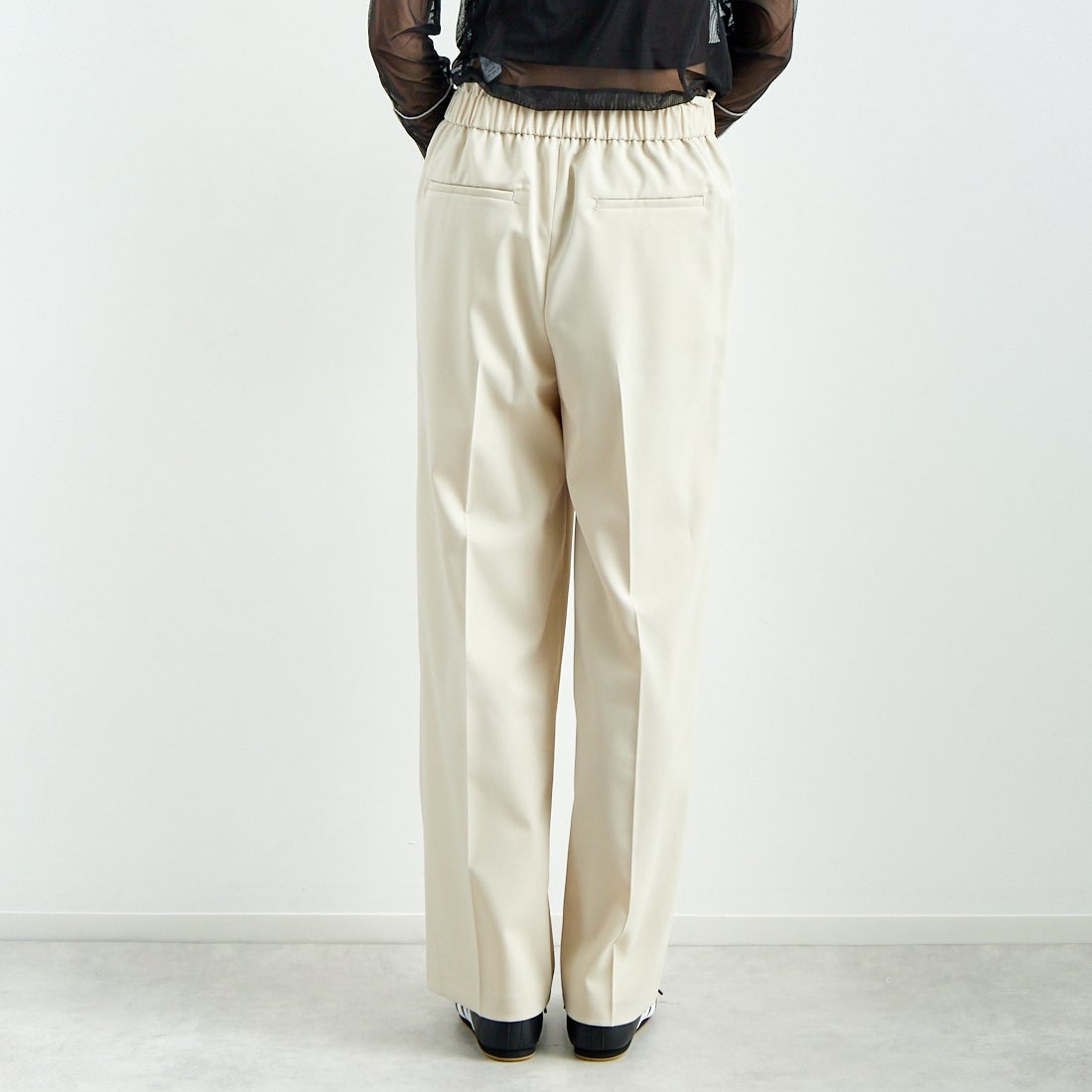 Jeans Factory Clothes [ジーンズファクトリークローズ] ストレッチツイルセミワイドパンツ [M-8139] 810 ｸﾞﾚｰｼﾞ &&モデル身長：167cm 着用サイズ：38&&