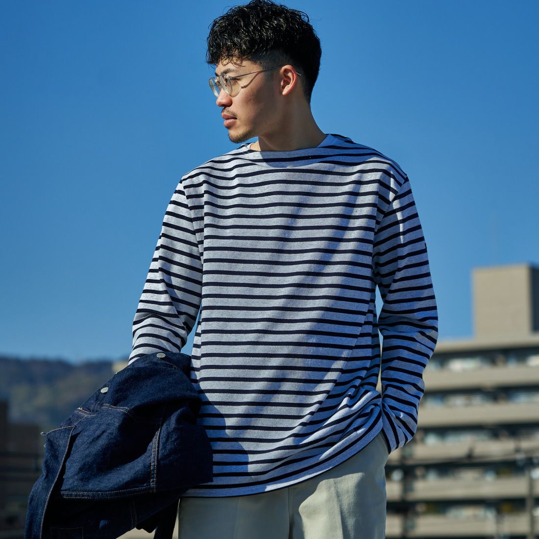 ST.JAMES [セントジェームス] 別注 バスクボーダーロングスリーブT