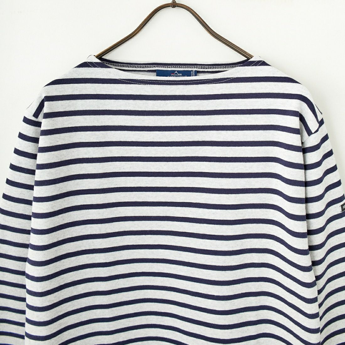 ST.JAMES [セントジェームス] 別注 バスクボーダーロングスリーブTシャツ [OUESSANT-JF] GRI/NAV