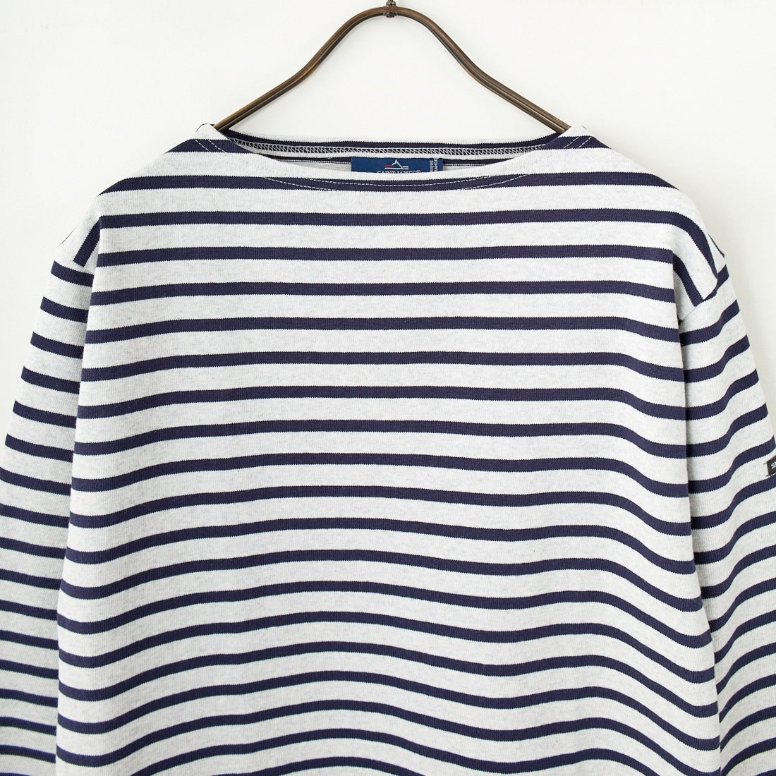ST.JAMES [セントジェームス] 別注 バスクボーダーロングスリーブTシャツ [OUESSANT-JF] GRI/NAV