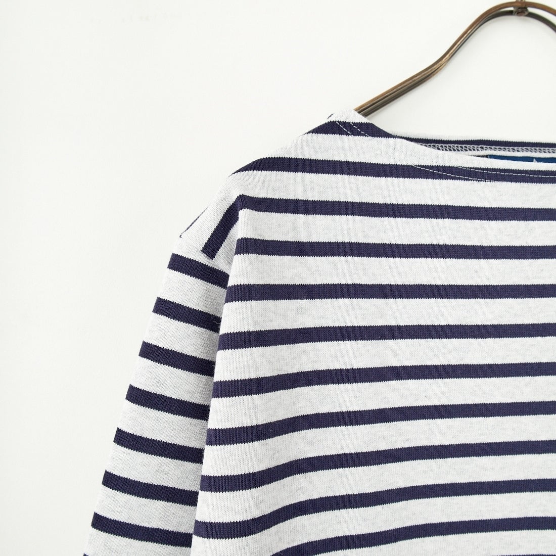 ST.JAMES [セントジェームス] 別注 バスクボーダーロングスリーブTシャツ [OUESSANT-JF] GRI/NAV