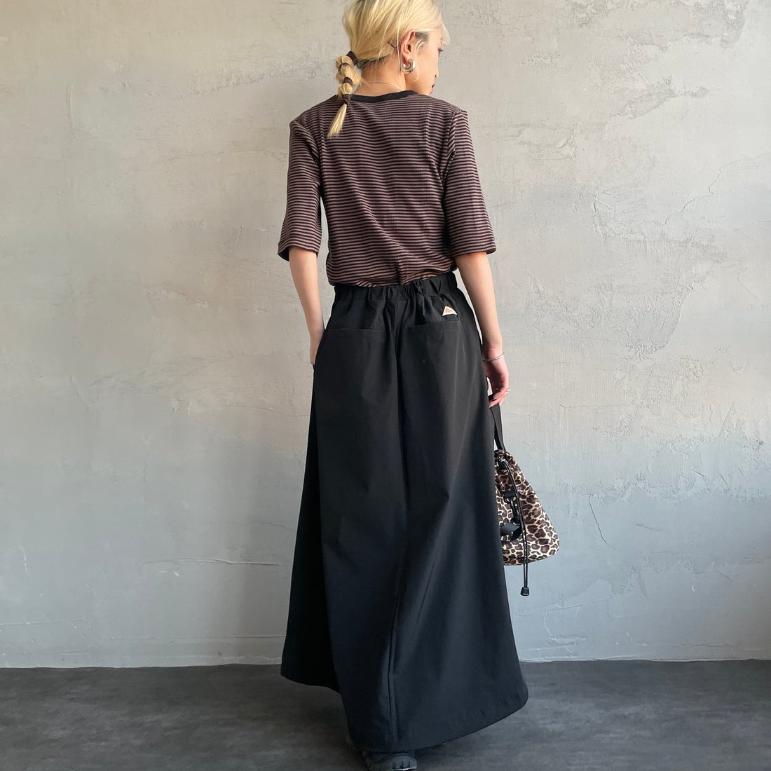KELTY [ケルティ] 別注 ラッシュコンフォート ナイロンドロストスカート [KE252W30IN03-JF] ﾌﾞﾗｯｸ &&モデル身長：150cm 着用サイズ：M&&