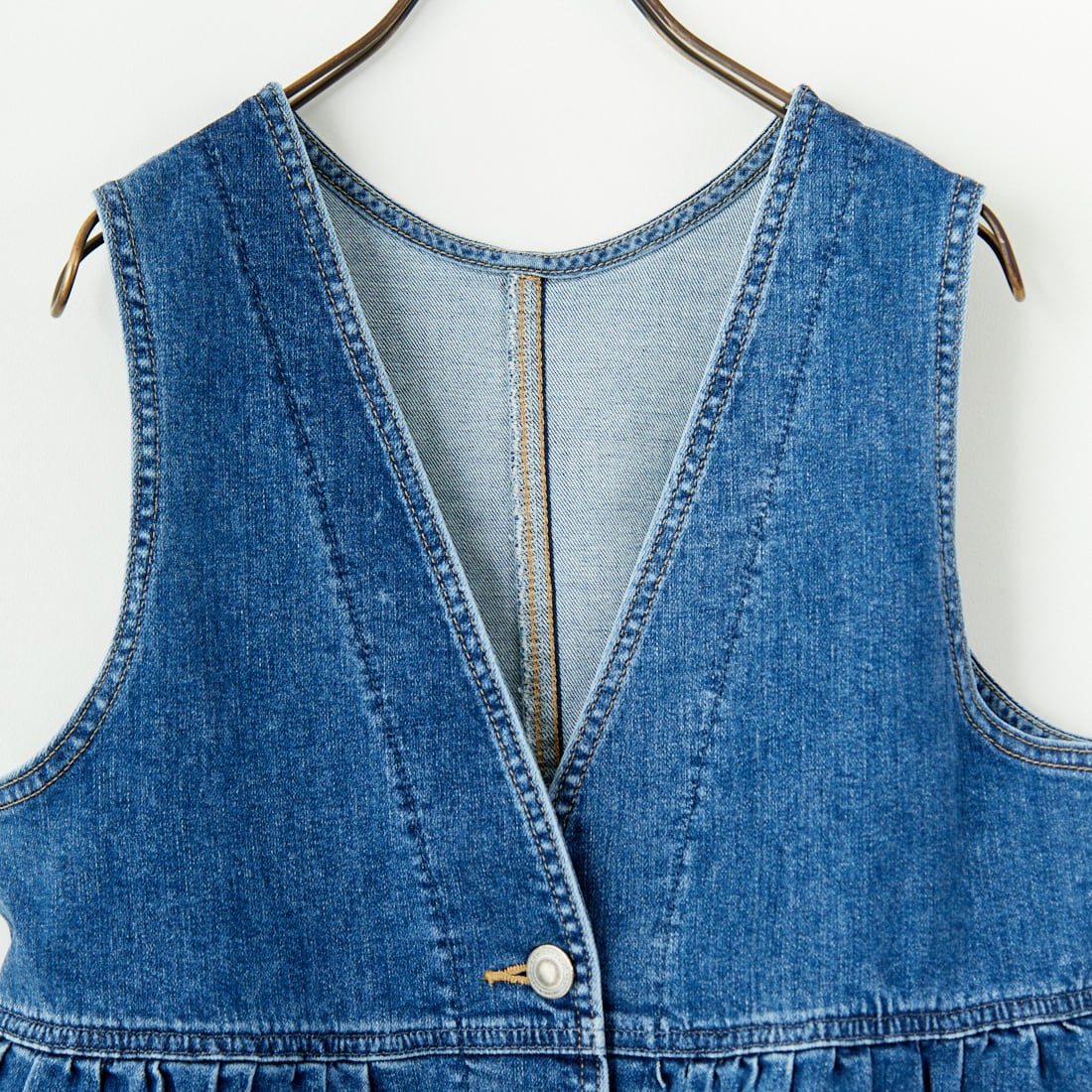 SOMETHING [サムシング] ペプラムデニムビスチェ [ST123] 98 L.BLUE