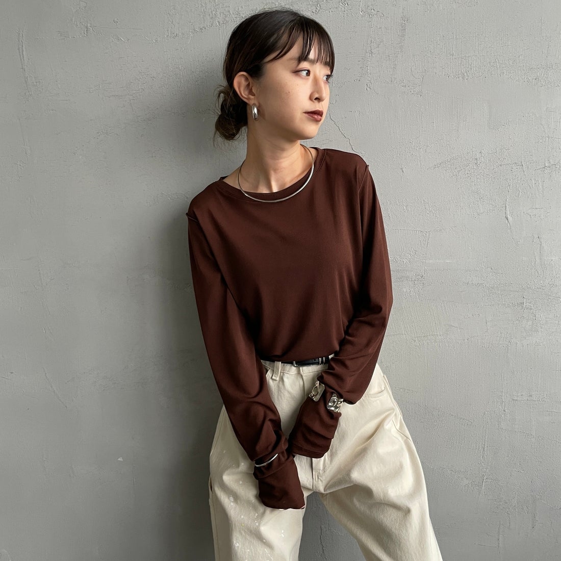 28 BROWN&&モデル身長：150cm 着用サイズ：F&&