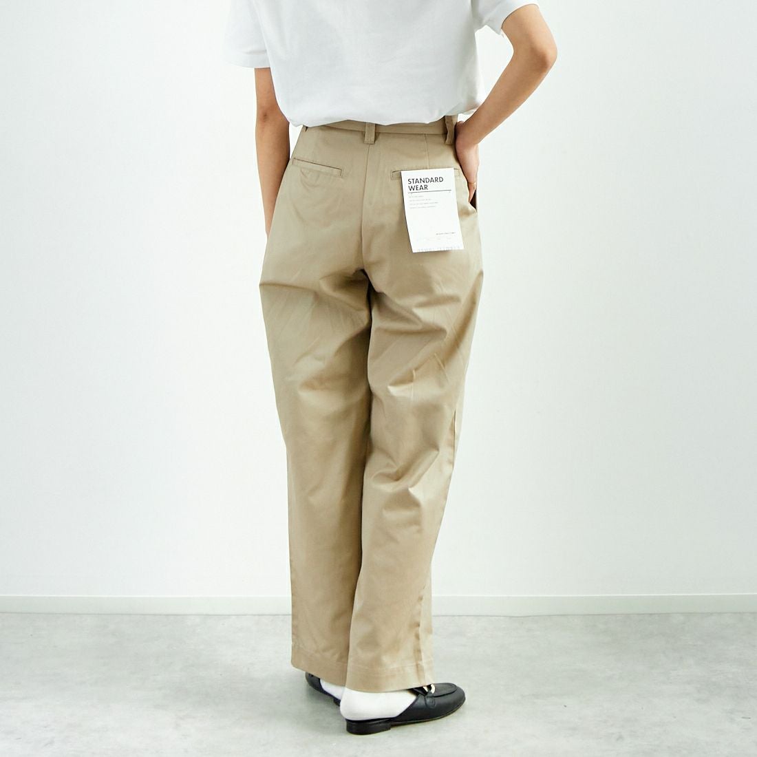 Jeans Factory Clothes [ジーンズファクトリークローズ] 2タックチノパンツ [IN13-PT-5] ﾍﾞｰｼﾞｭ &&モデル身長：160cm 着用サイズ：M&&