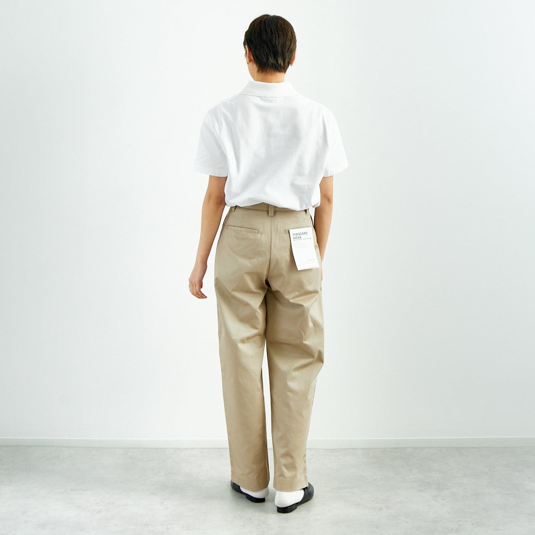 Jeans Factory Clothes [ジーンズファクトリークローズ] 2タックチノパンツ [IN13-PT-5] ﾍﾞｰｼﾞｭ &&モデル身長：160cm 着用サイズ：M&&