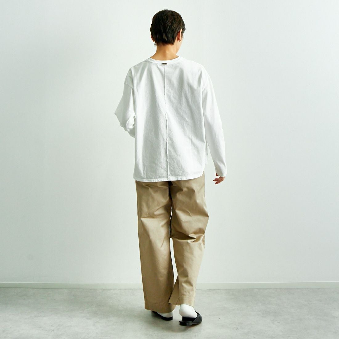 Jeans Factory Clothes [ジーンズファクトリークローズ] 2タックチノパンツ [IN13-PT-5] ﾍﾞｰｼﾞｭ &&モデル身長：160cm 着用サイズ：M&&