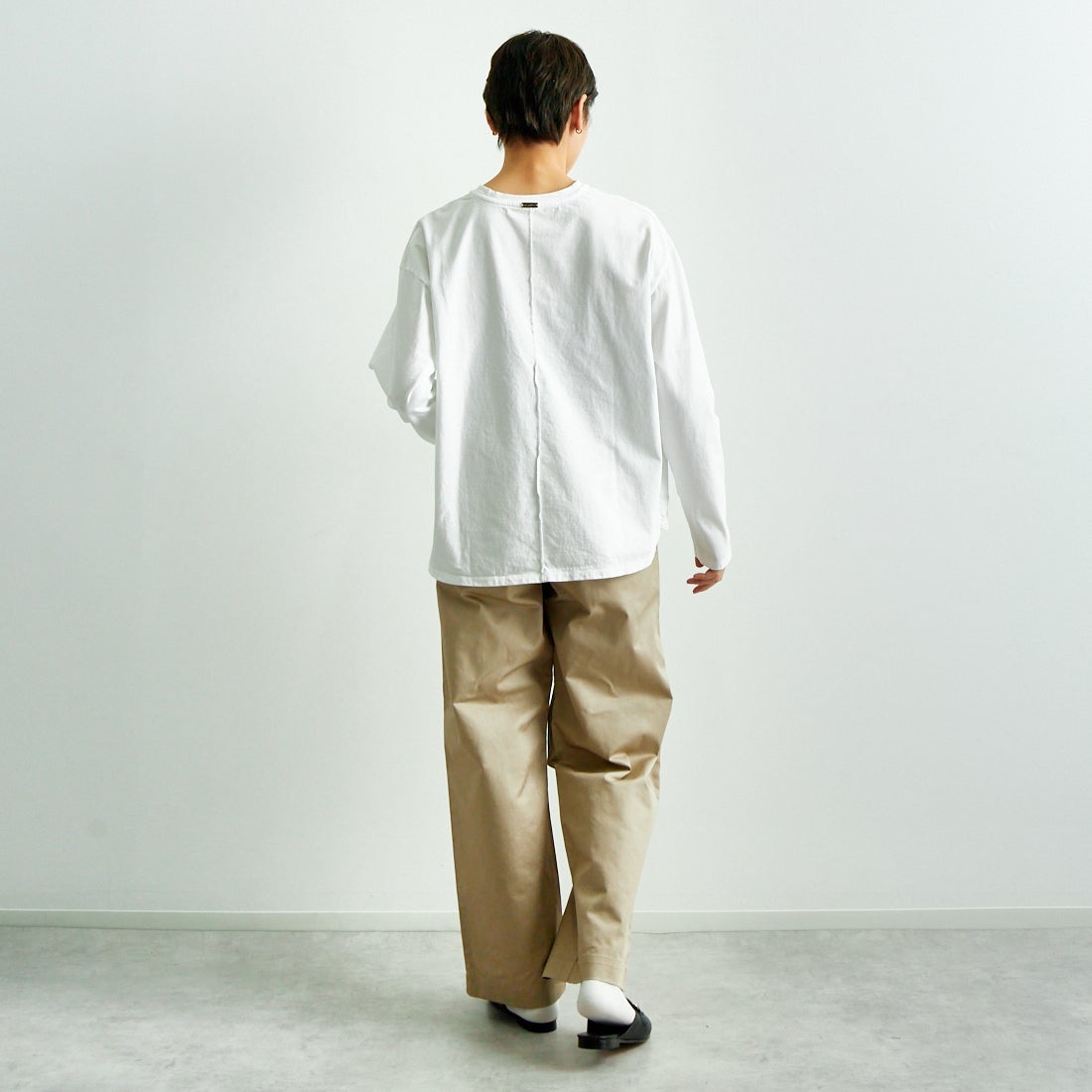 Jeans Factory Clothes [ジーンズファクトリークローズ] 2タックチノパンツ [IN13-PT-5] ﾍﾞｰｼﾞｭ &&モデル身長：160cm 着用サイズ：M&&