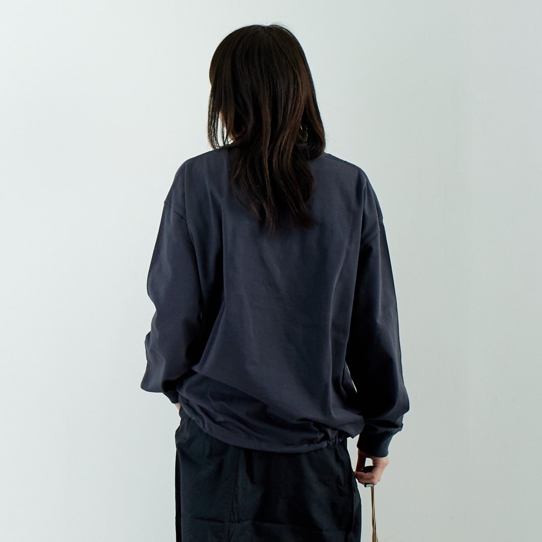 SLICK [スリック] MVS天竺 ロングスリーブドロストTシャツ [5155848] 720 COAL B &&モデル身長：167cm 着用サイズ：0&&