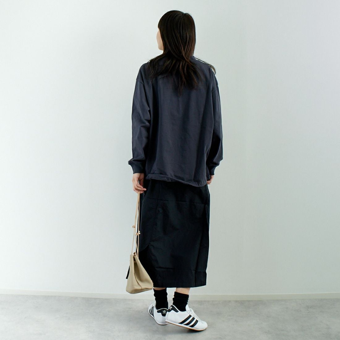 SLICK [スリック] MVS天竺 ロングスリーブドロストTシャツ [5155848] 720 COAL B &&モデル身長：167cm 着用サイズ：0&&