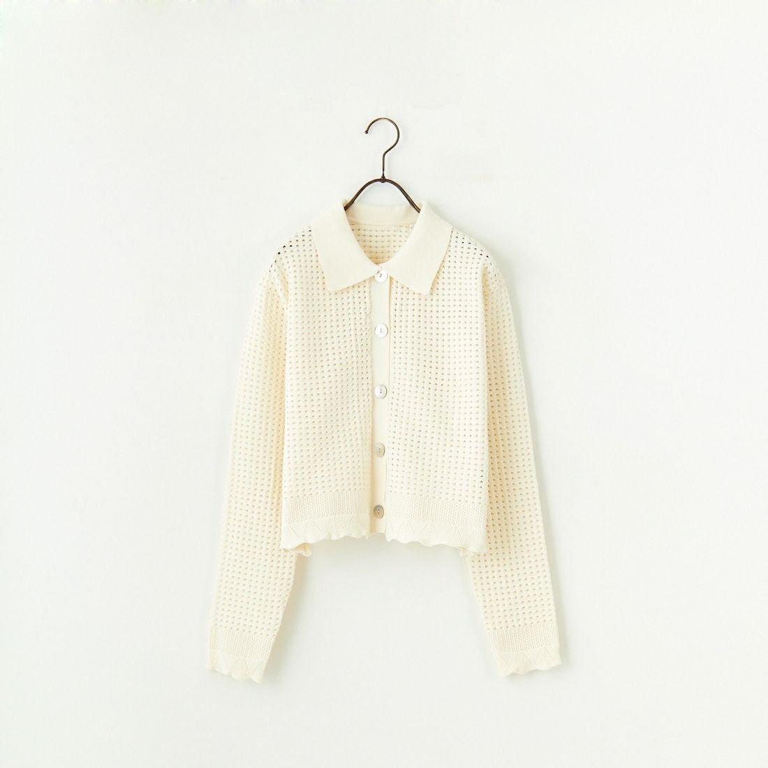 Maison de L'allure [メゾン ドゥ ラリュール] 襟付きメッシュニットプルオーバー [M24141012] 02 OFF