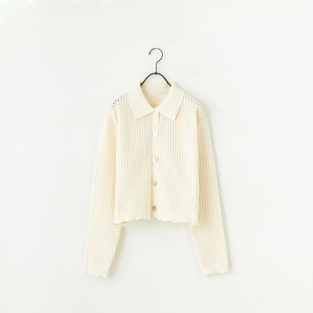 Maison de L'allure [メゾン ドゥ ラリュール] 襟付きメッシュニットプルオーバー [M24141012] 02 OFF