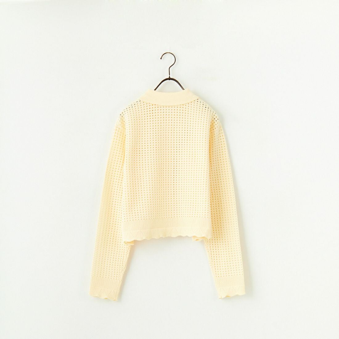 Maison de L'allure [メゾン ドゥ ラリュール] 襟付きメッシュニットプルオーバー [M24141012] 30 CREAM