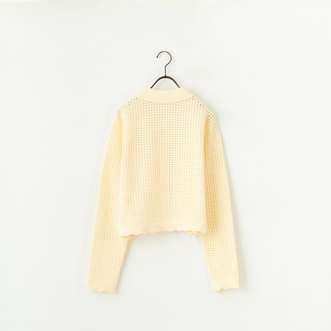 Maison de L'allure [メゾン ドゥ ラリュール] 襟付きメッシュニットプルオーバー [M24141012] 30 CREAM