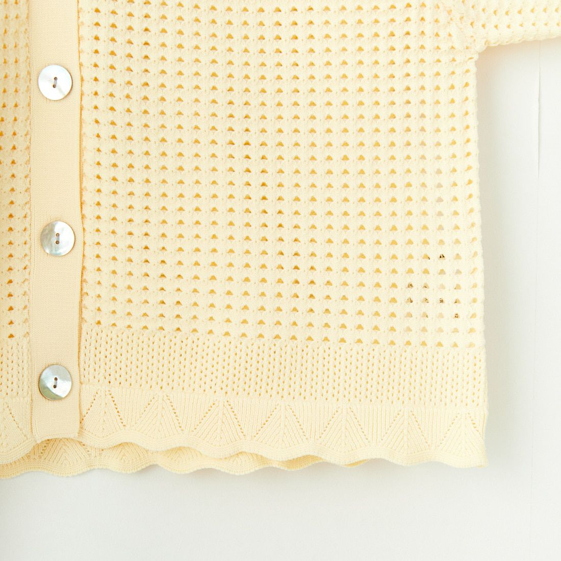 Maison de L'allure [メゾン ドゥ ラリュール] 襟付きメッシュニットプルオーバー [M24141012] 30 CREAM