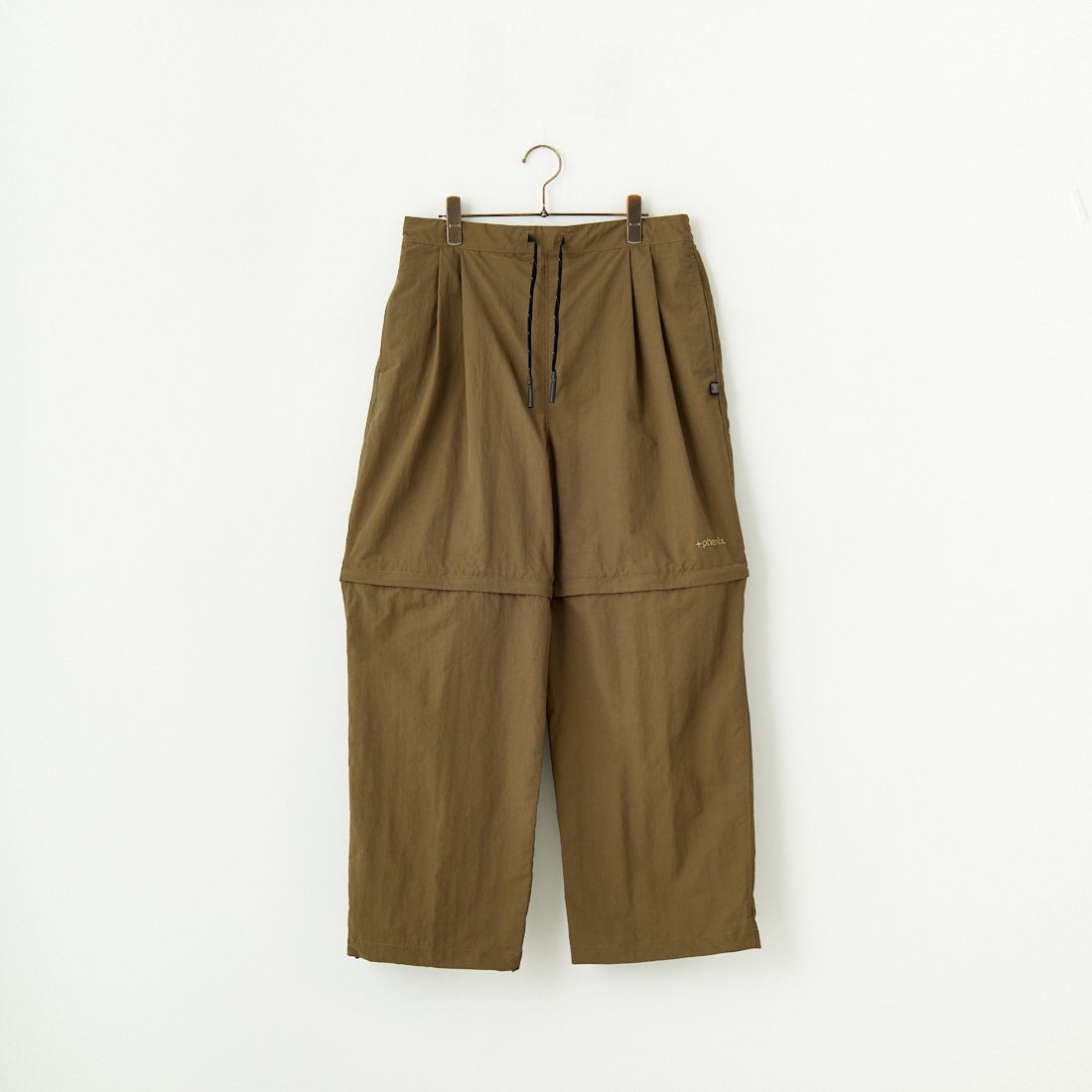 +phenix [プラスフェニックス] 別注 2WAY ナイロンタッサーコンバーチブルパンツ [POB-25007IN-JF] OLIVE