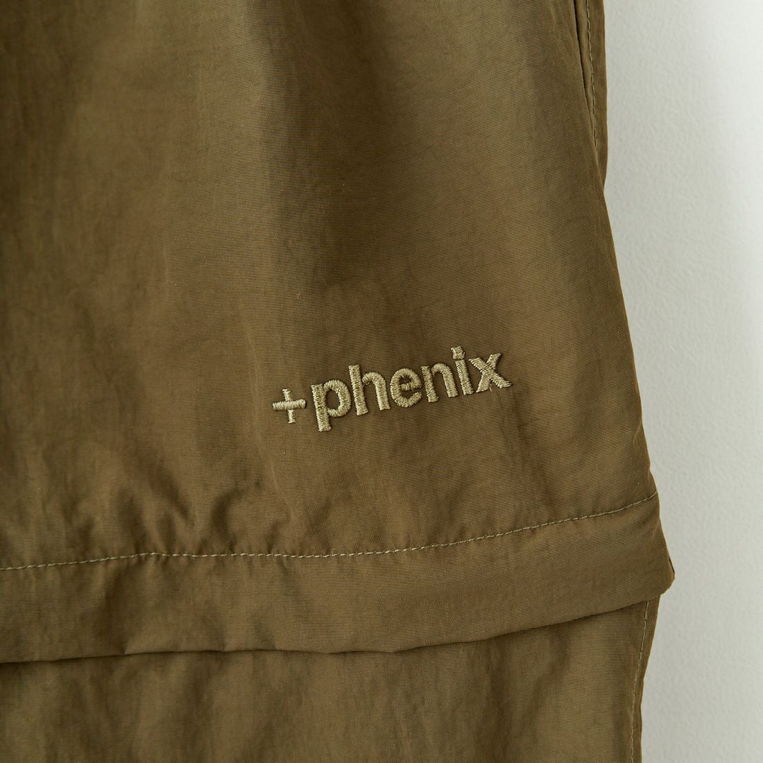 +phenix [プラスフェニックス] 別注 2WAY ナイロンタッサーコンバーチブルパンツ [POB-25007IN-JF] OLIVE