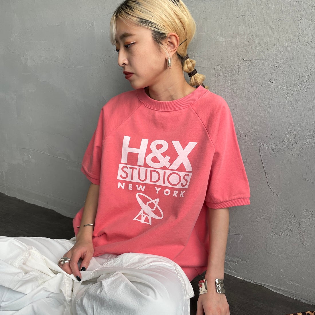HANDTEX [ハンドテックス] 別注 ロゴプリント ラグランスリーブ