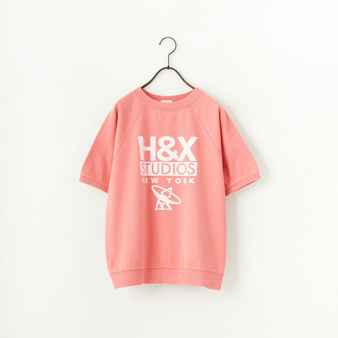 HANDTEX [ハンドテックス] 別注 ロゴプリント ラグランスリーブスウェット [HT7-CST-IN5-JF] ﾋﾟﾝｸ