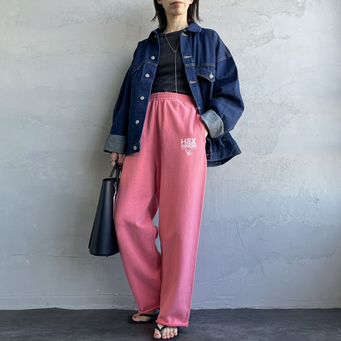 HANDTEX [ハンドテックス] 別注 ワンポイントロゴ ワイドストレート