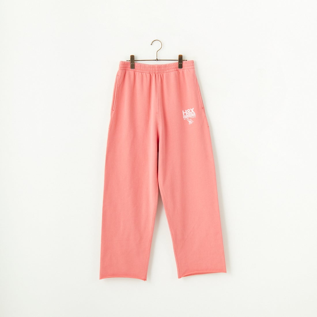 HANDTEX [ハンドテックス] 別注 ワンポイントロゴ ワイドストレートスウェットパンツ [HT1-PT-IN5-JF] ﾋﾟﾝｸ