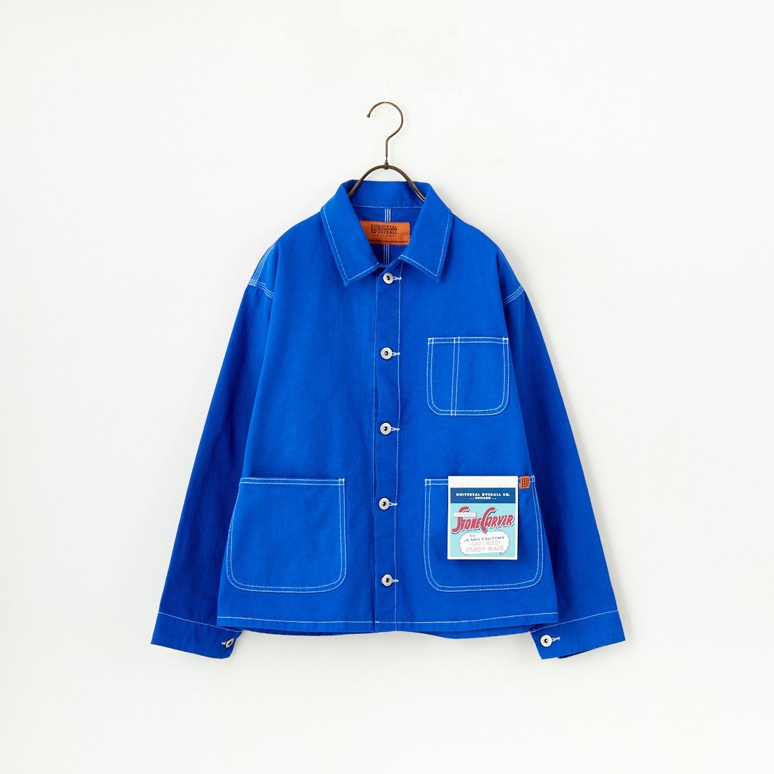 UNIVERSAL OVERALL [ユニバーサルオーバーオール] 別注 配色ステッチカバーオールジャケット [U2512403IN-JF] BLUE