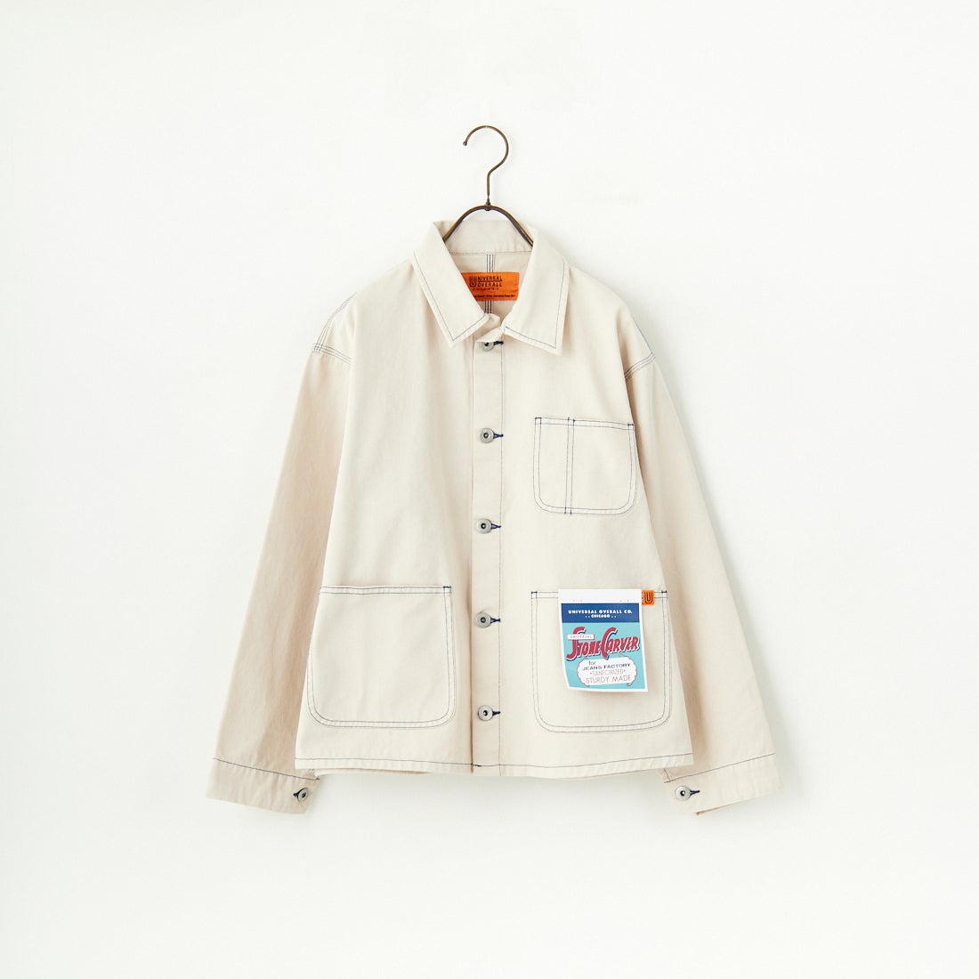 UNIVERSAL OVERALL [ユニバーサルオーバーオール] 別注 配色ステッチカバーオールジャケット [U2512403IN-JF] IVORY