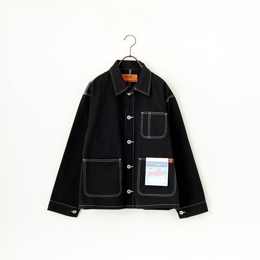 UNIVERSAL OVERALL [ユニバーサルオーバーオール] 別注 配色ステッチカバーオールジャケット [U2512403IN-JF] BLACK