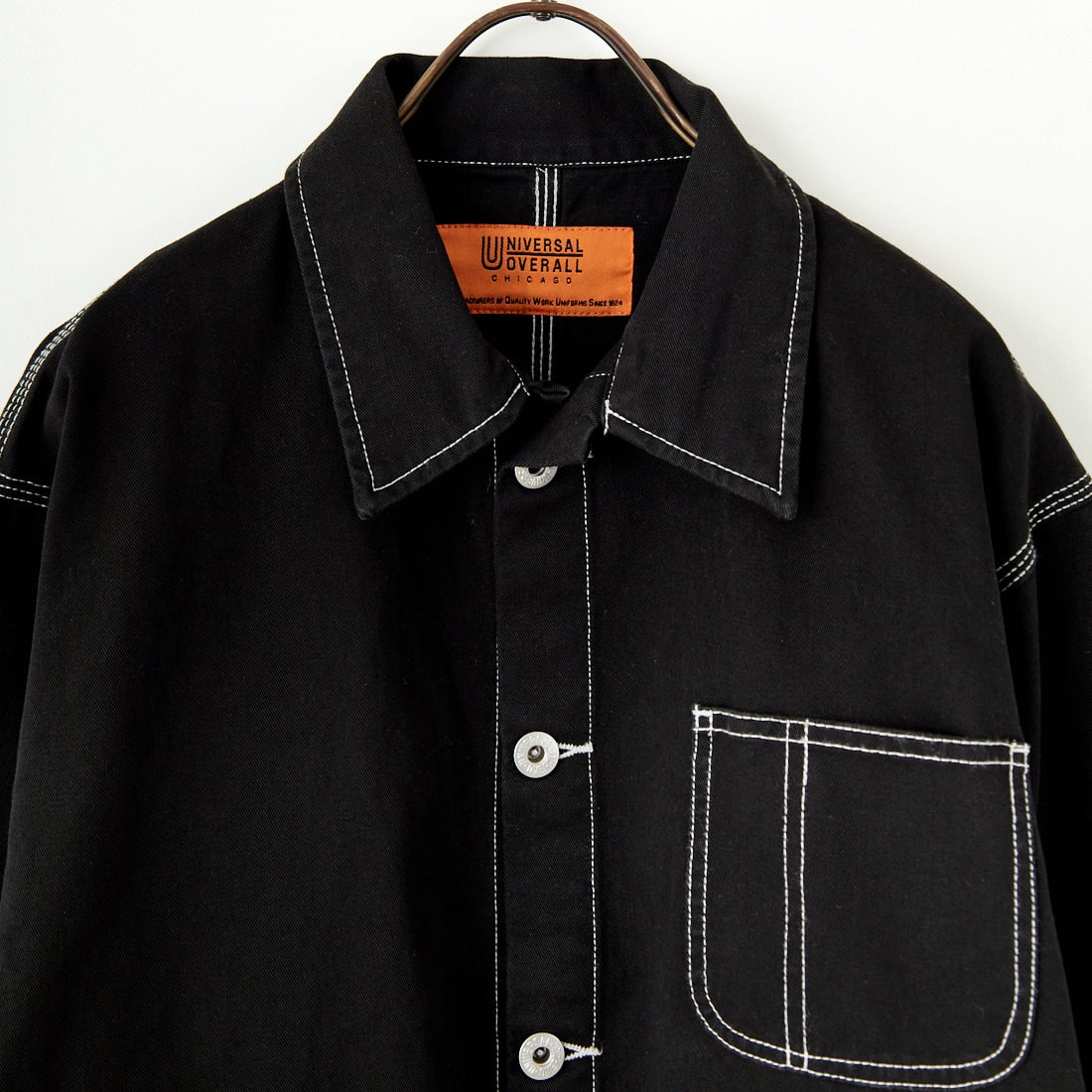 UNIVERSAL OVERALL [ユニバーサルオーバーオール] 別注 配色ステッチカバーオールジャケット [U2512403IN-JF] BLACK
