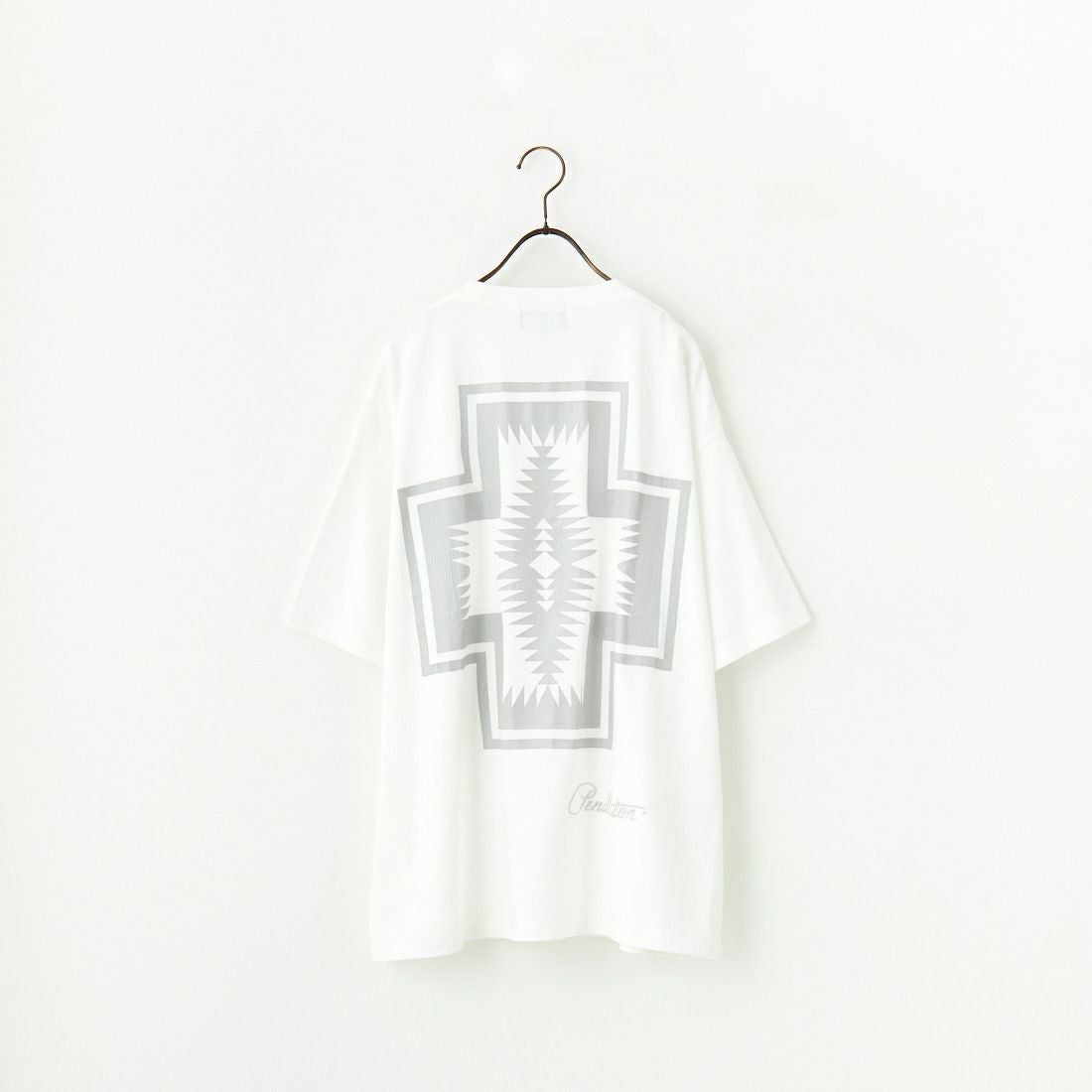 PENDLETON [ペンドルトン] 別注 ピグメント染め ネイティブ柄バックプリントTシャツ [5275-0206-JF] WHITE