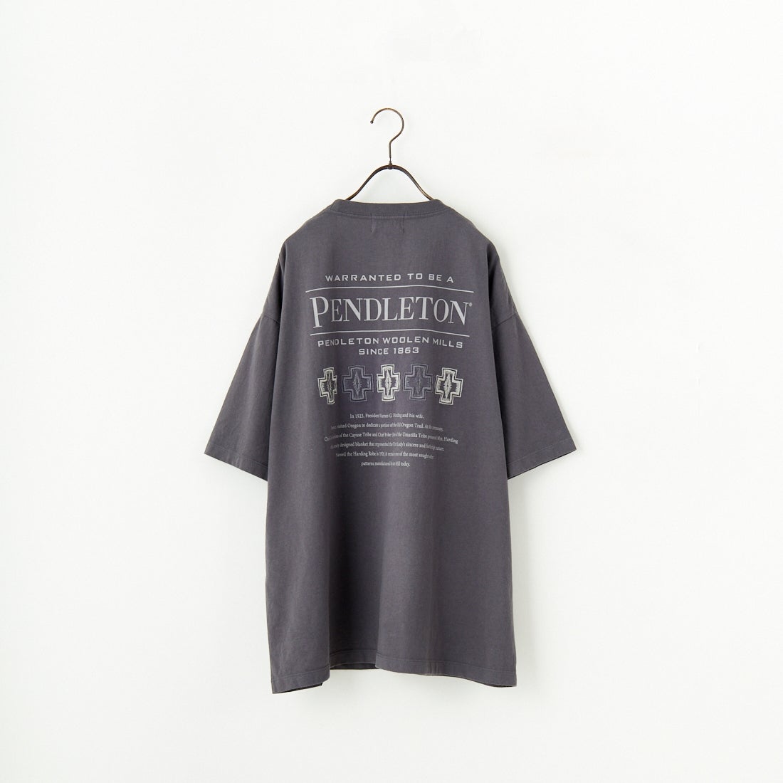 PENDLETON [ペンドルトン] 別注 ピグメント染め ヒストリーロゴバックプリントTシャツ [5275-0207-JF] SUMIKURO