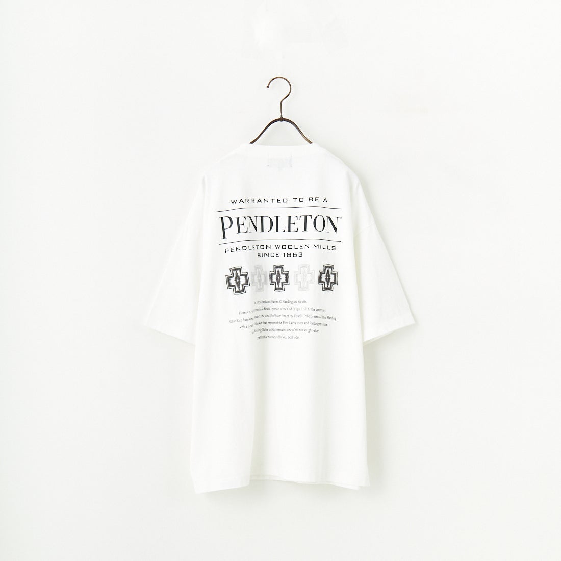 PENDLETON [ペンドルトン] 別注 ピグメント染め ヒストリーロゴバックプリントTシャツ [5275-0207-JF] WHITE