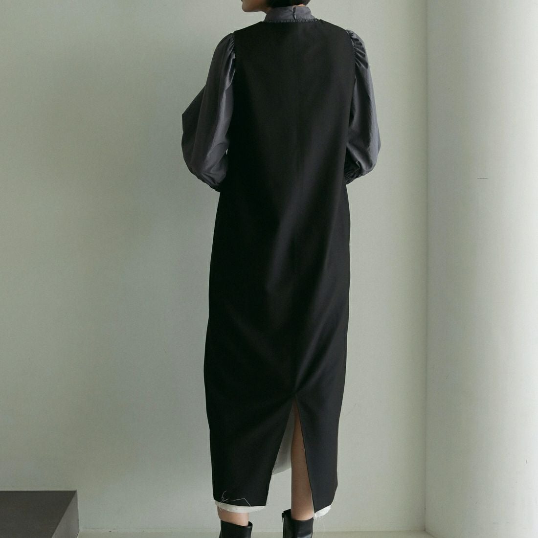 anuke [アンヌーク] カットオフVネックワンピース [62510324] BLK